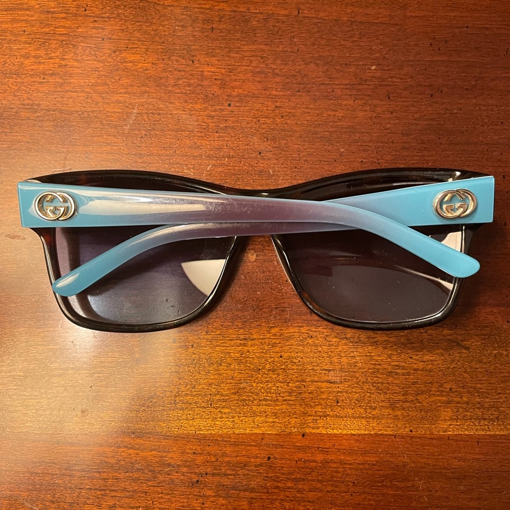 GUCCI Havana Purple Gradient Wayfarer Sunglasses with Trifold Hardshell Case - Picture 6 of 13